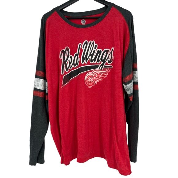 NHL Red Wings t-shirt 2XL mens long sleeve Hockey shirt soft athletic top - Picture 3 of 5